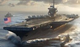 The United States Navy uses two types of aircraft carriers, super carriers for long-duration air operations and amphibious assault ships for rapid and direct support of ground forces.