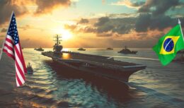Pela primeira vez, a Marinha do Brasil e a 4ª Frota dos Estados Unidos unem forças em uma operação naval conjunta com o porta-aviões USS George Washington