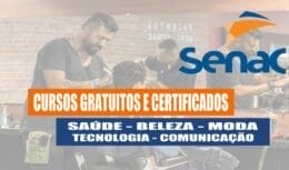 senac - cursos gratuitos - cursos profissionaliznates - saúde - moda - beleza - tecnologia - comunicação
