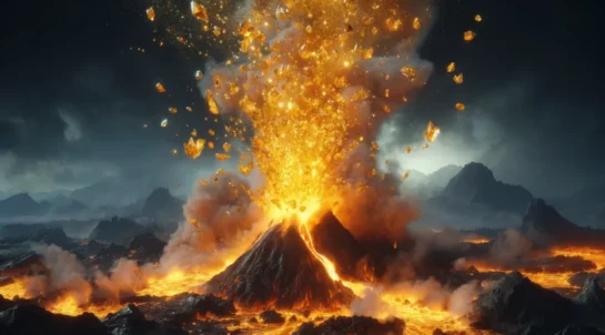 Active volcano is dropping crystallized gold from the sky