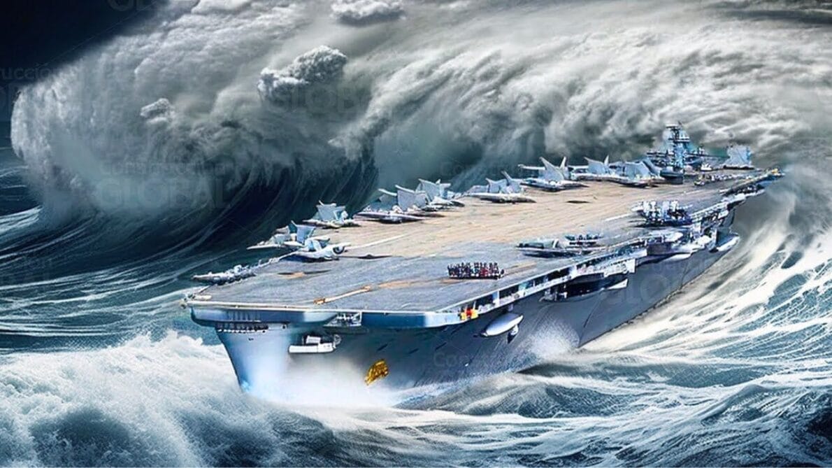 USS Gerald R. Ford: Este porta-aviões americano foi atingido por um furacão gigante e isso aconteceu