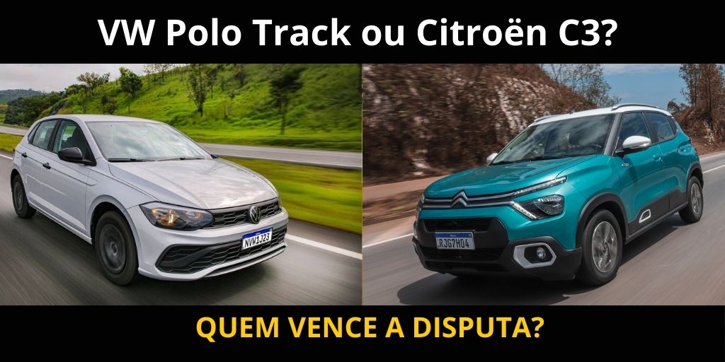 VW Polo Track ou Citroën C3? Qual é o melhor? (Imagem: reprodução)