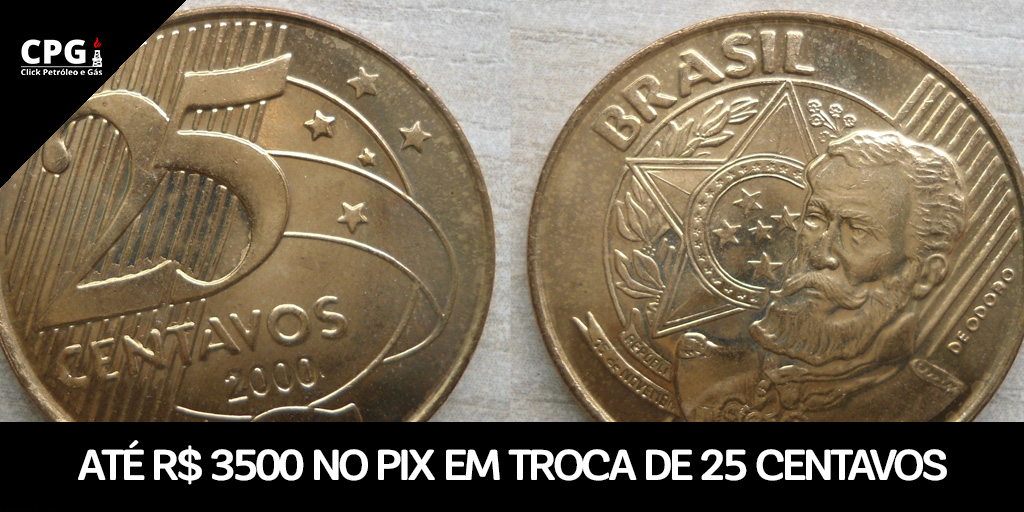 25 centavos ou um pix de 1800 reais? Moeda que pode estar no seu bolso é objeto de desejo de colecionadores! (Imagem: reprodução)