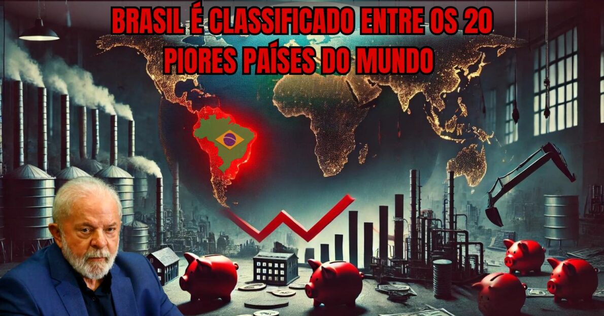 Alarmante! Brasil classificado entre os 20 piores países do mundo por ter a taxa mais baixa de investimento.