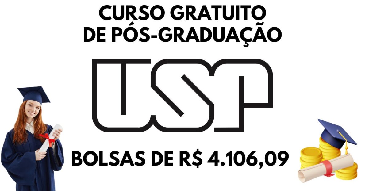 Faça a sua pós-graduação na USP de graça!  Universidade oferece 150 vagas em curso gratuito de pós-graduação + R$ 4.106,09 por mês