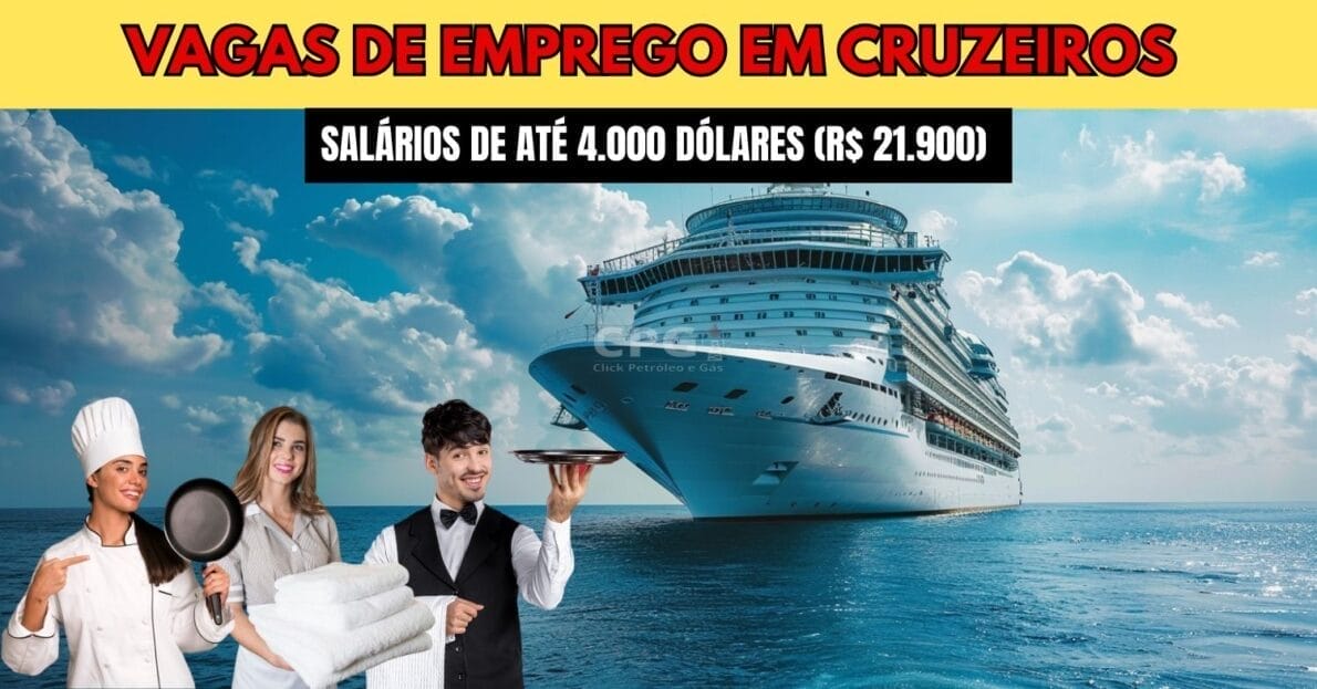 Oferecendo salários em dólar, a empresa de cruzeiros Infinity Brazil abre 59 vagas de emprego para trabalhar em alto mar!