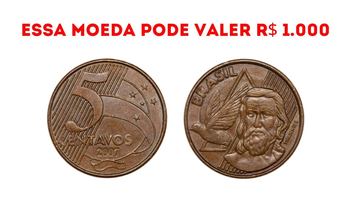 Descubra como moedas de 5 centavos do Plano Real podem valer até R$ 1 mil, dependendo da sua conservação e ano de cunhagem.