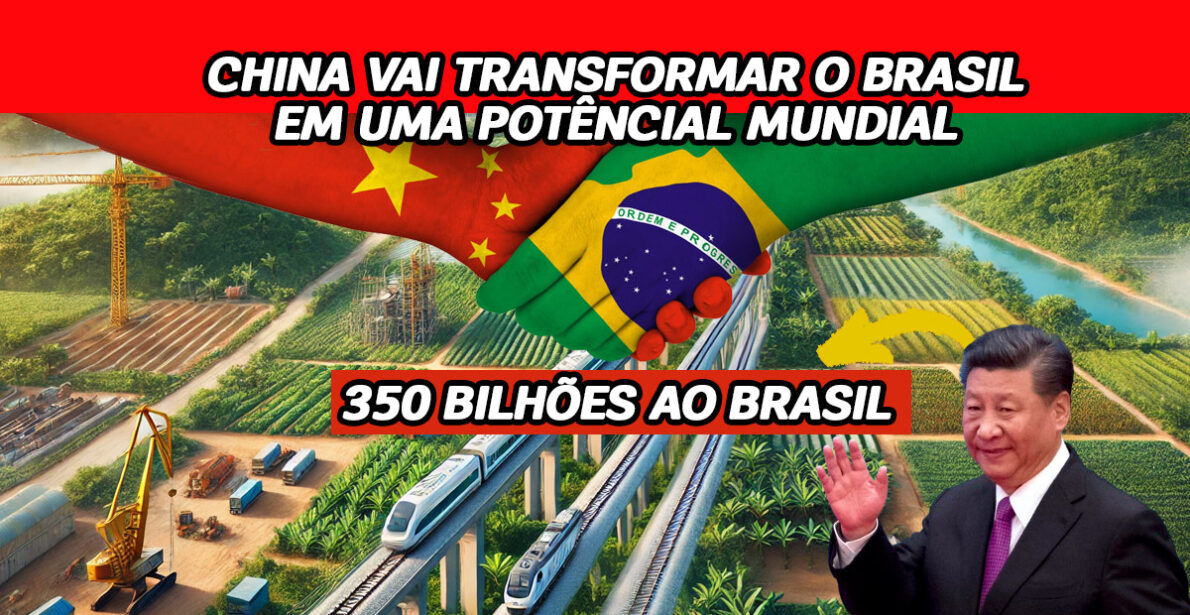 Mega projeto da China, de 350 BILHÕES, pode transformar o Brasil em uma potência econômica mundial (Imagem: reprodução))