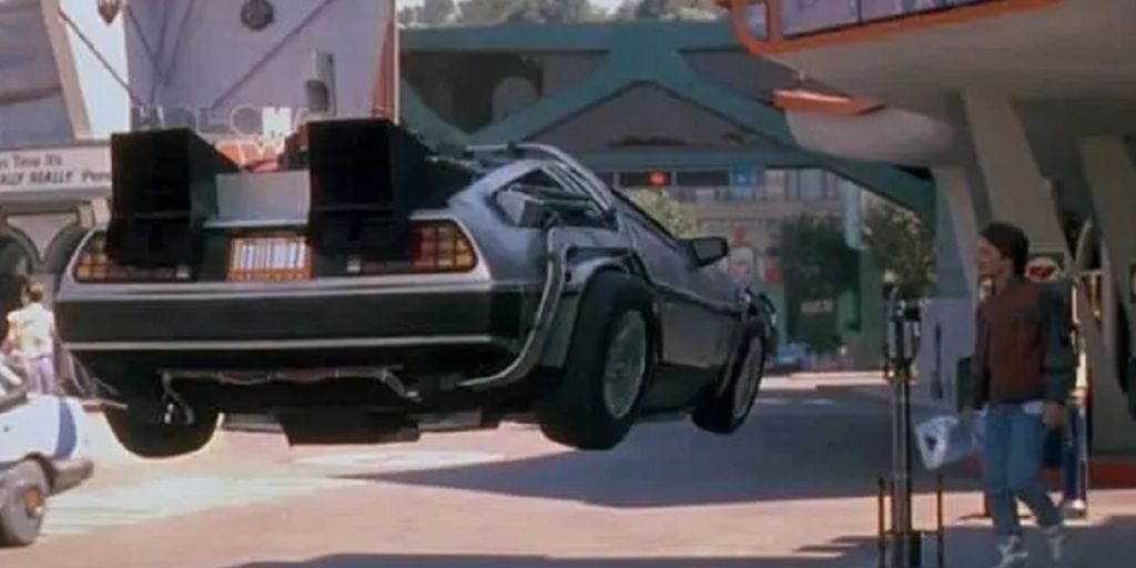 Carro voador no filme De Volta Para o Futuro. (Imagem: reprodução)