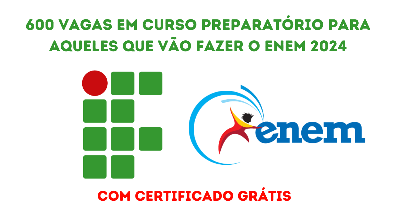 Instituto Federal do Sul de Minas oferece 600 vagas em curso gratuito preparatório para o ENEM na modalidade de educação à distância.