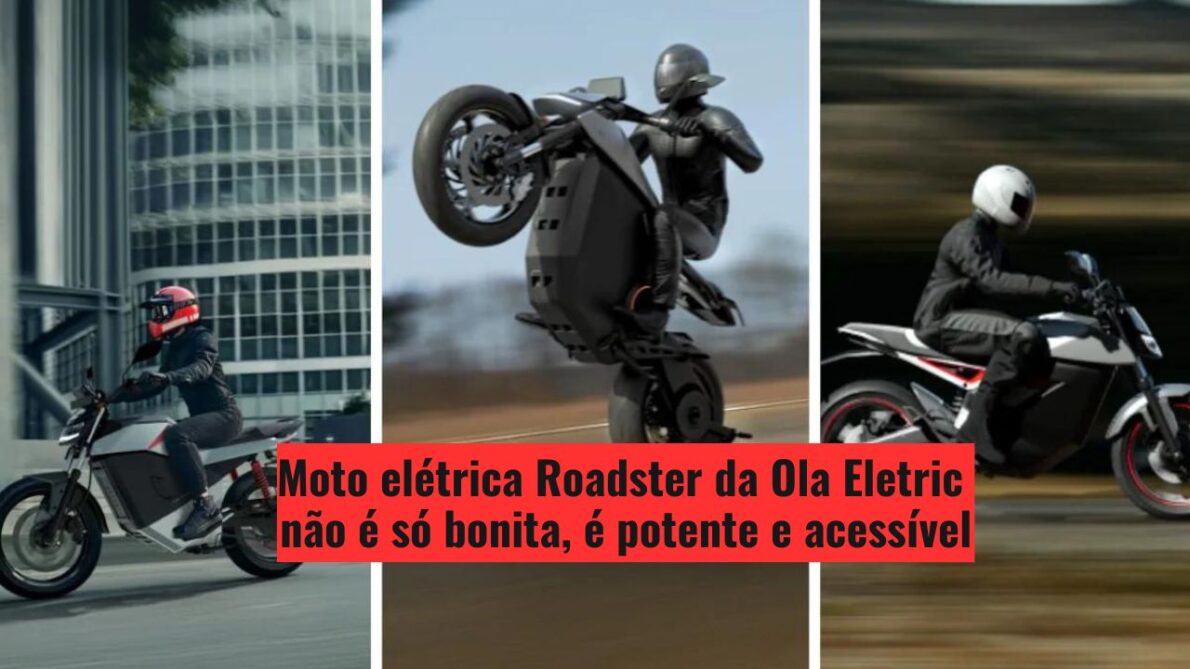 A moto elétrica Roadster, da Ola Eletric, faz 200 km/h, roda quase 600 km com uma carga e custa menos de US$ 3 mil!