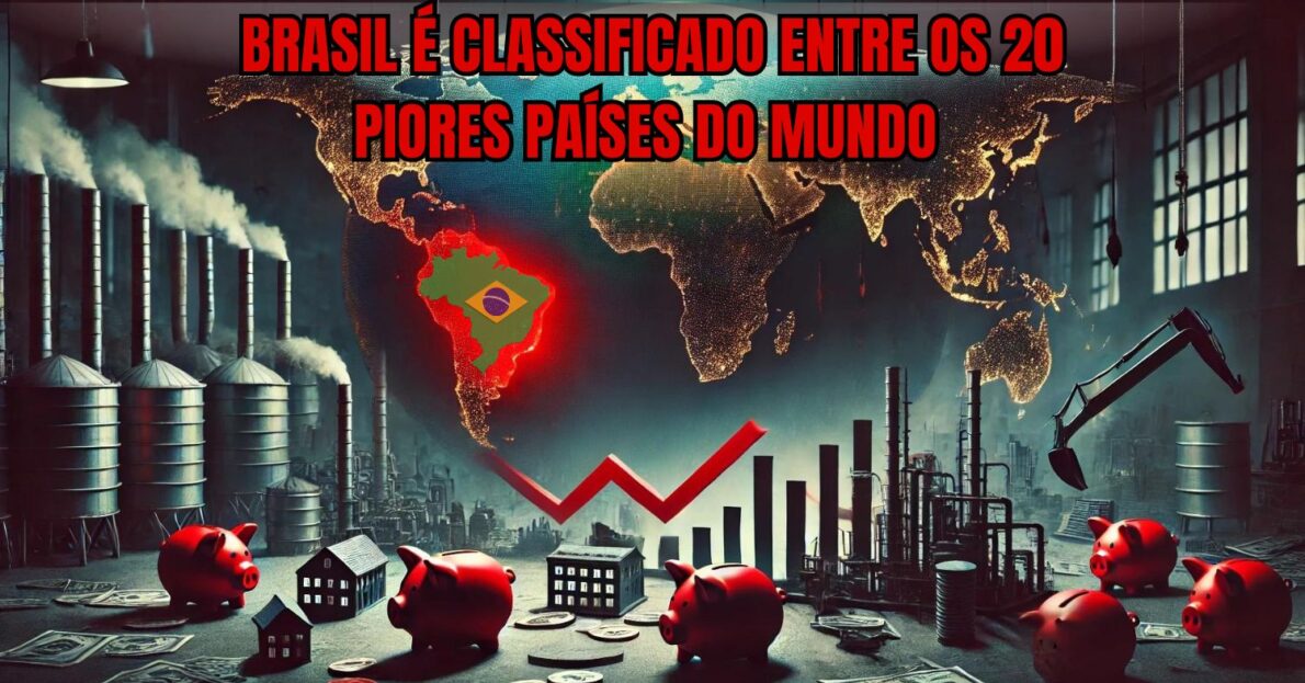 Alarmante! Brasil classificado entre os 20 piores países do mundo por ter a taxa mais baixa de investimento.