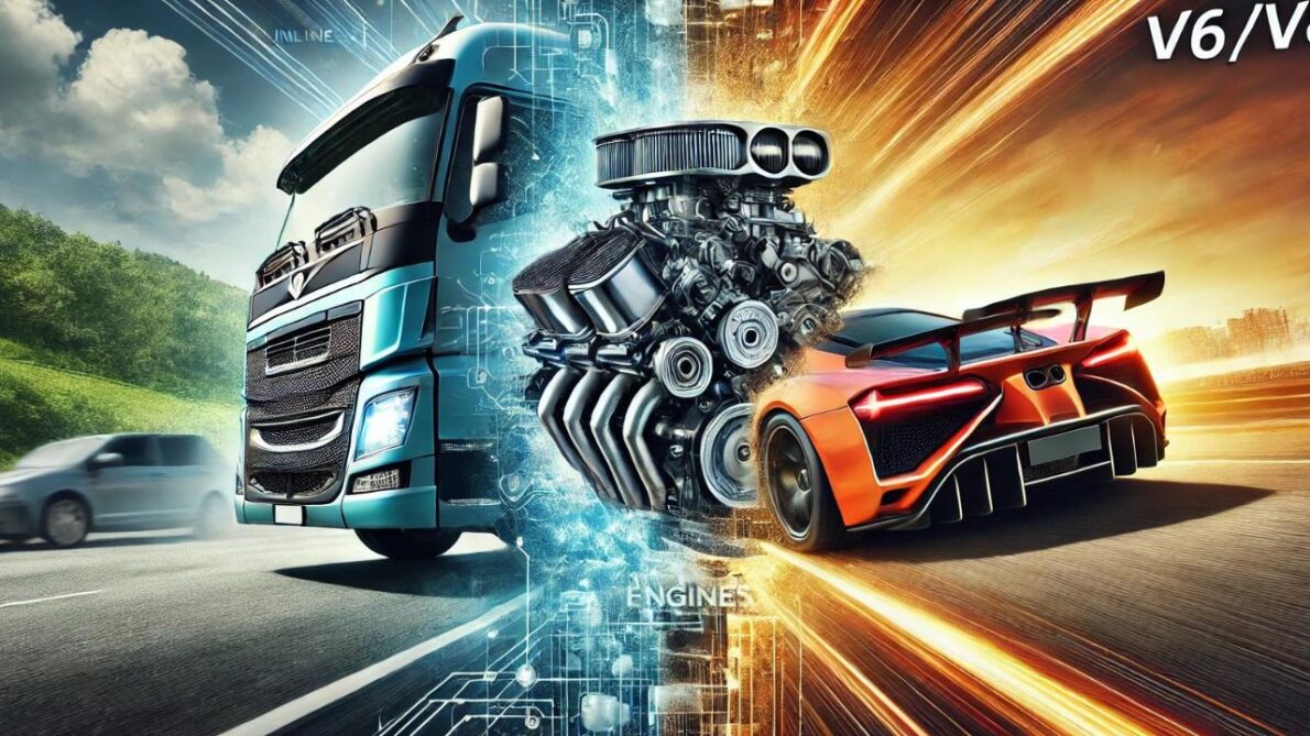 Por que caminhões utilizam motores de seis cilindros em linha e carros esportivos preferem V6 ou V8?