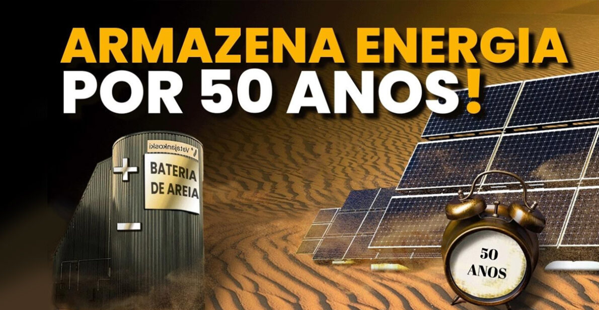 Bateria de areia revoluciona o armazenamento de energia solar, prometendo eficiência e sustentabilidade por até 50 anos. Descubra como! (Imagem: reprodução/ E4 Energias Renováveis)