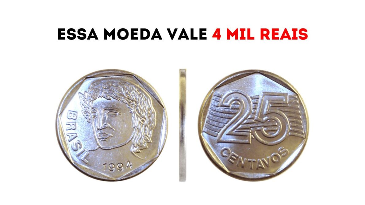 Descubra o valor surpreendente das raras moedas de 25 centavos de 1994 e 1995: como erros de impressão e conservação podem aumentar o preço.