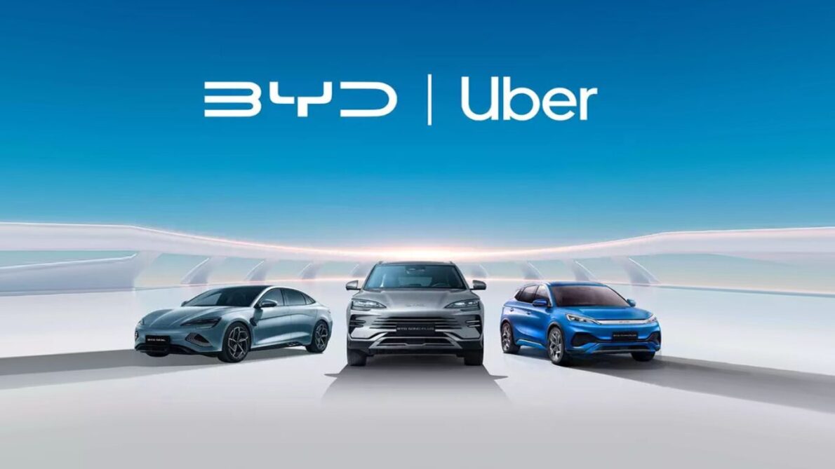 uber - byd - 99 - parceria - veículos elétricos