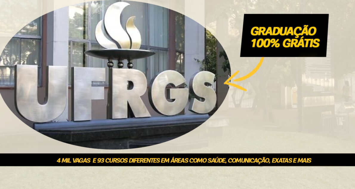 UFRGS abre 4 MIL vagas para quem sonha em começar uma graduação de forma gratuita! São 93 cursos diferentes em áreas como saúde, comunicação, exatas e mais