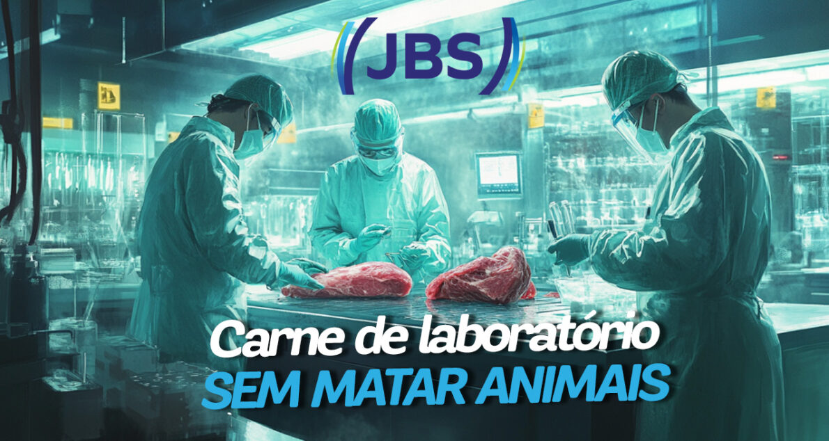 JBS carne de laboratório. (Imagem/ Inteligência Artifical/ MidJourney)