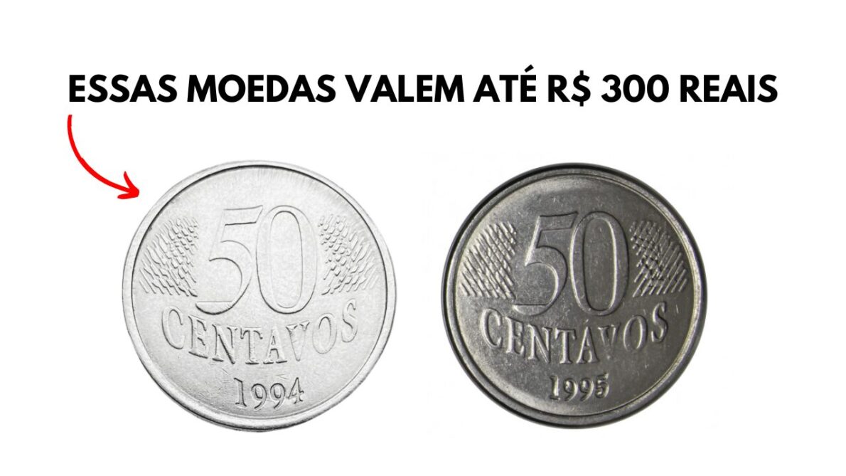 Moedas de 50 Centavos de 1994 e 1995: como erros de fabricação podem valorizar peças simples em até R$ 200 para colecionadores.