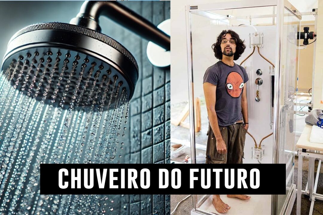 Esse chuveiro do futuro promete economizar até 90% da água do banho ao filtrar e reutilizar água do banheiro em tempo real