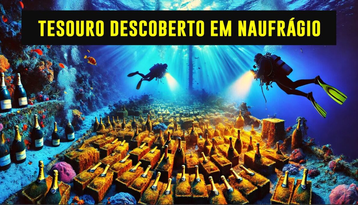 Tesouro submerso: Mergulhadores encontram dezenas de caixas de champanhe fechadas em naufrágio de 170 anos no fundo do mar!