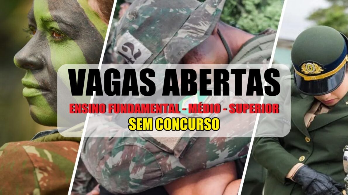 EXÉRCITO - VAGAS - ENSINO FUNDAMENTAL - NÍVEL MÉDIO - MOTORISTAS - MÉDICOS