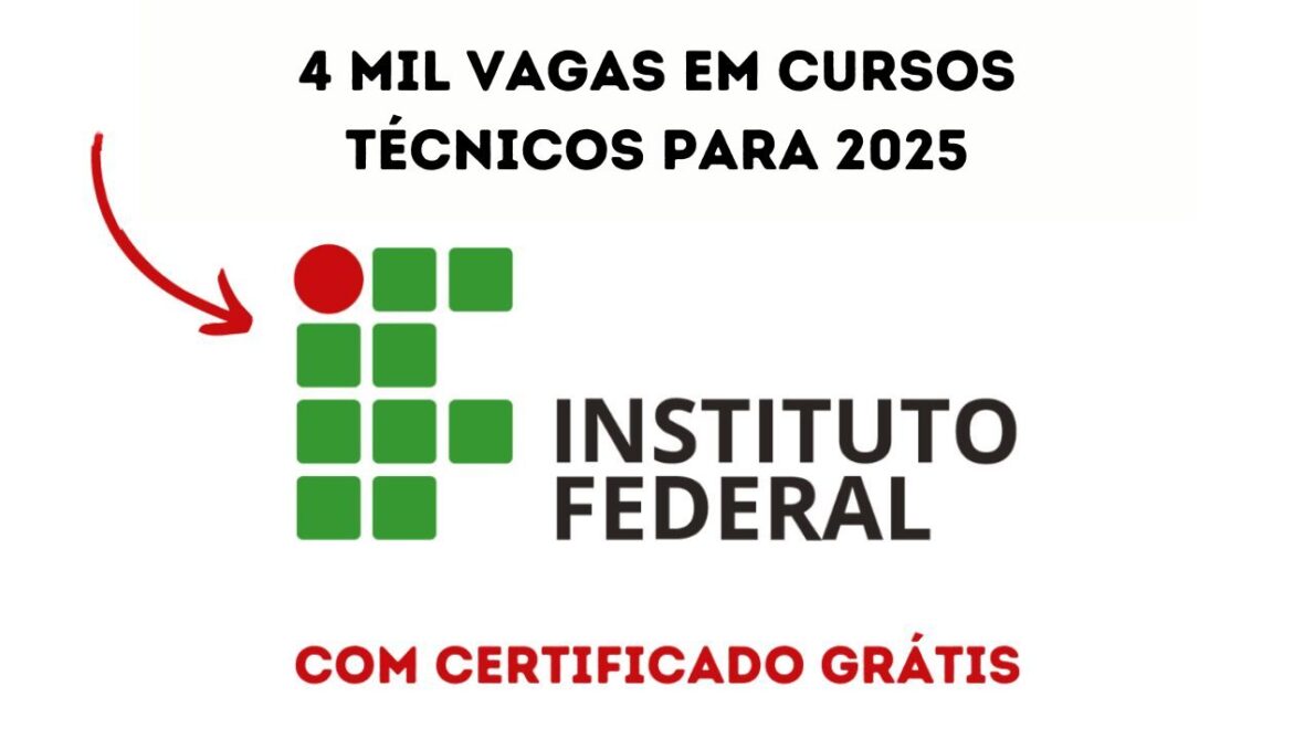 Instituto Federal anuncia mais de 4 mil vagas em cursos técnicos para 2025; Inscrições abertas até 3 de outubro