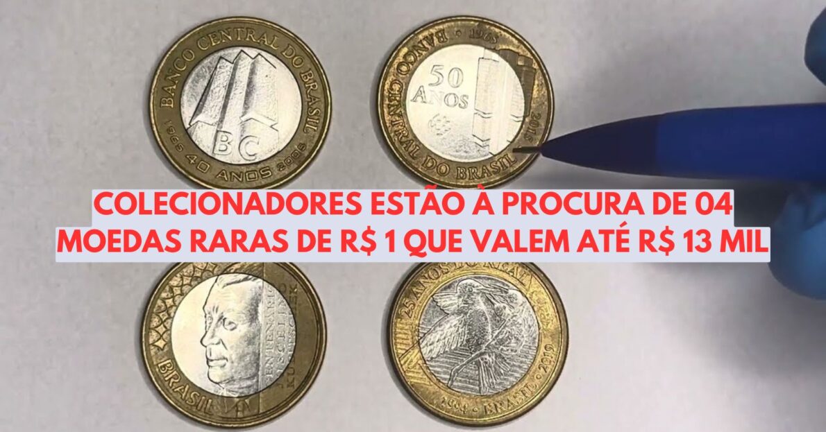 Colecionadores estão à procura de 04 moedas raras de R$ 1 que valem até R$ 13 mil, veja se você tem uma dessas preciosidades em casa! 