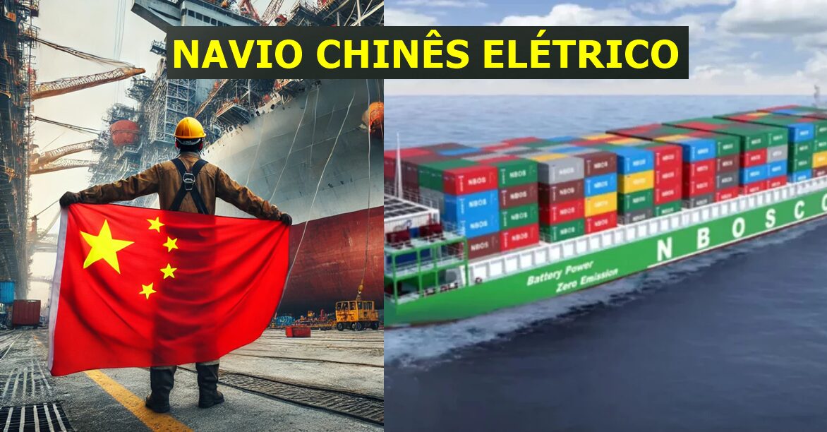 Maior navio porta-contêineres elétrico, China, sustentabilidade naval, transporte marítimo, inovação tecnológica