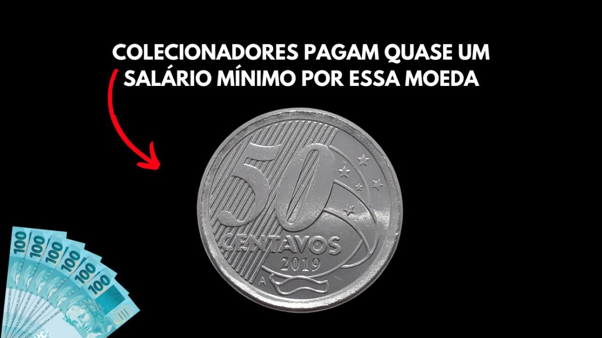 Moeda de 50 centavos de 2019 com reverso invertido se destaca entre colecionadores e pode atingir valor de até R$ 1.350.