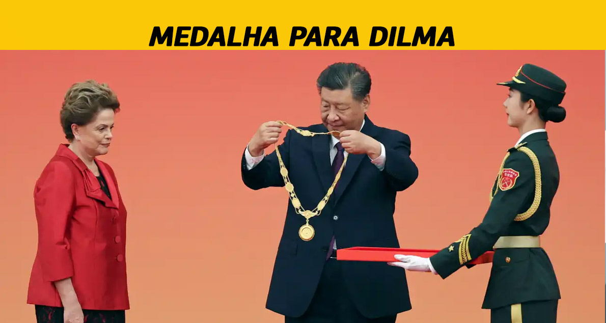 Dilma Rousseff se junta a Putin e Ban Ki-moon ao receber a maior honraria da China: a Medalha da Amizade, entregue por Xi Jinping.