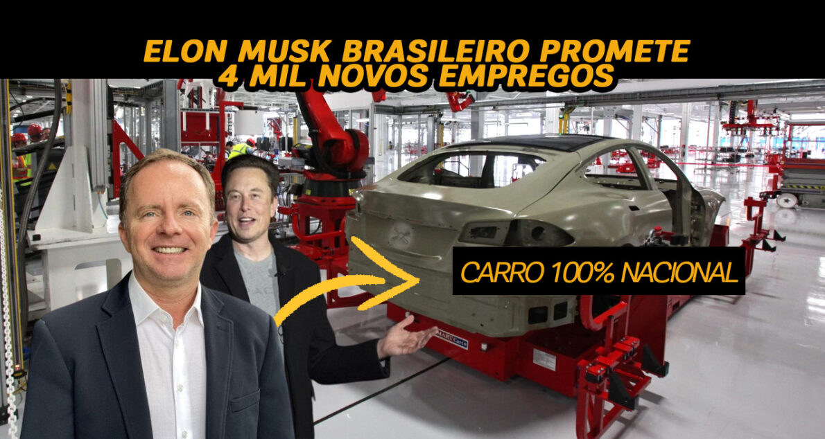 'Elon Musk brasileiro' anuncia veículo elétrico flex 100% nacional e promete 4 MIL novos empregos com nova fábrica de carros que vai produzir 120 MIL automóveis por ano. (Imagem/ ilustração)