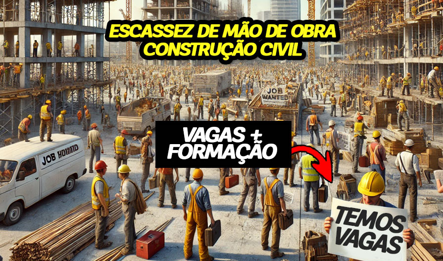 Mutirão de empregos oferece 140 vagas na construção civil e curso de capacitação. Oportunidade única no setor!