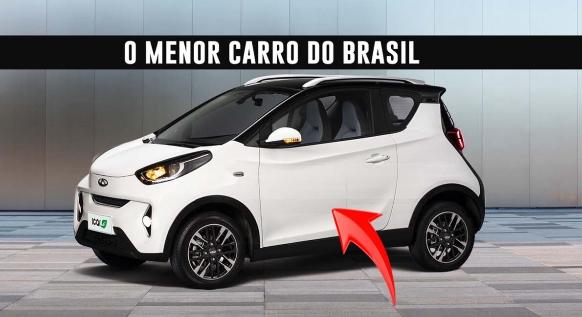 O MENOR CARRO DO BRASIL: Chery iCar, com apenas duas portas e totalmente elétrico, custando R$ 119.990