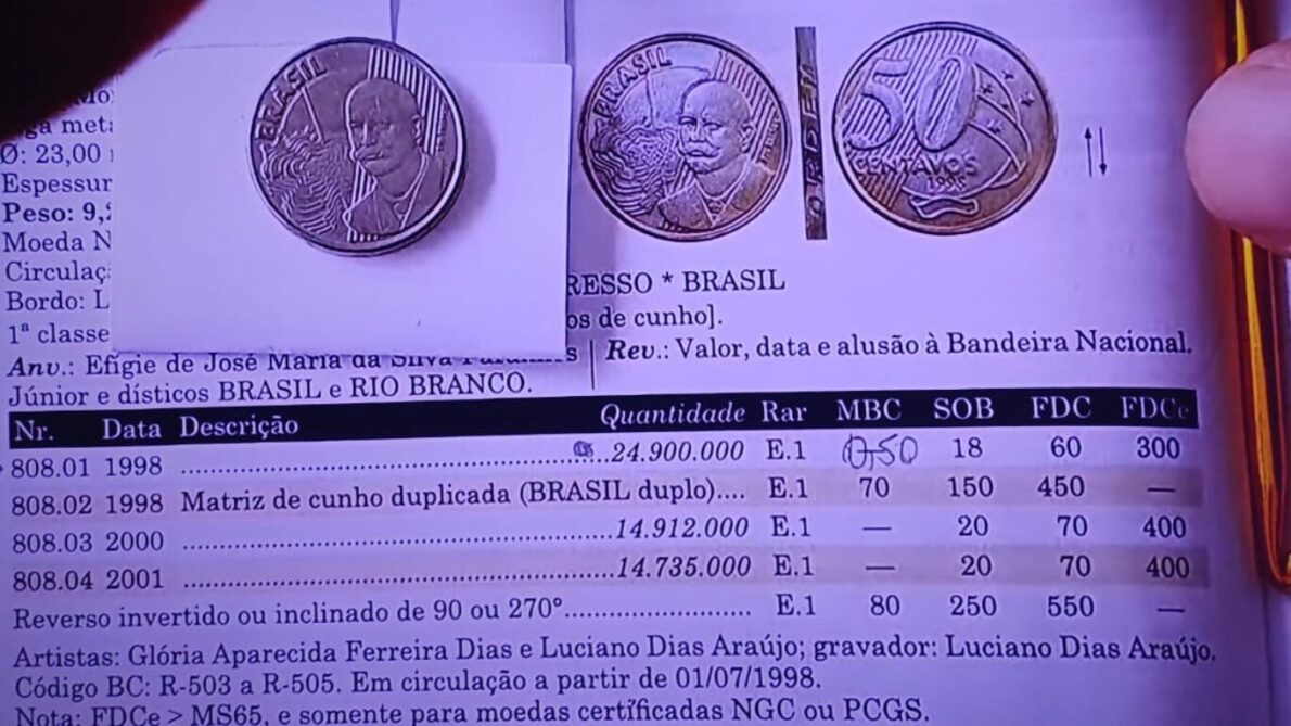 “moeda”, “moeda rara”, “moeda 50 centavos”, “50 centavos”, “numismática”