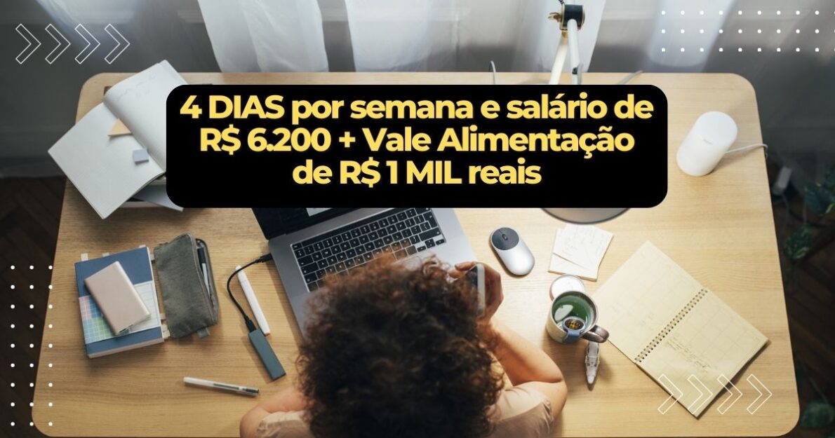 Efí Bank abre vaga com salário de R$ 6.200 e jornada de 4 dias. Vaga home office oferece diversos benefícios e incentivo ao bem-estar.