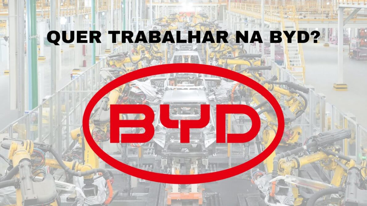 Já pensou em trabalhar na gigante chinesa BYD? Empresa busca brasileiro para preencher uma vaga de emprego e atuar como Assistente.