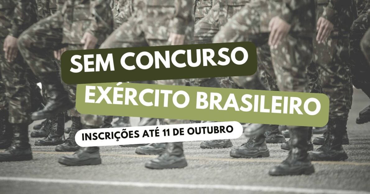 Exército abre vagas sem concurso para pessoas com até 40 anos que sonham em seguir a carreira militar! Confira os detalhes do processo seletivo simplificado