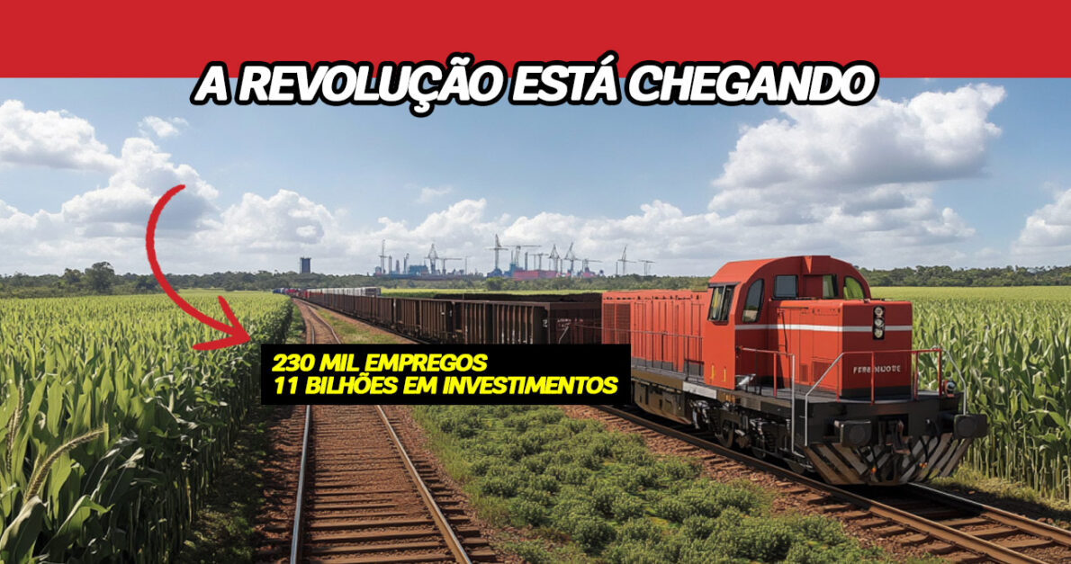 A nova Ferrovia Ferronorte promete revolucionar o agronegócio em Mato Grosso com investimentos de R$ 11,2 bilhões. Veja como! (Imagem: Reprodução/Canva)