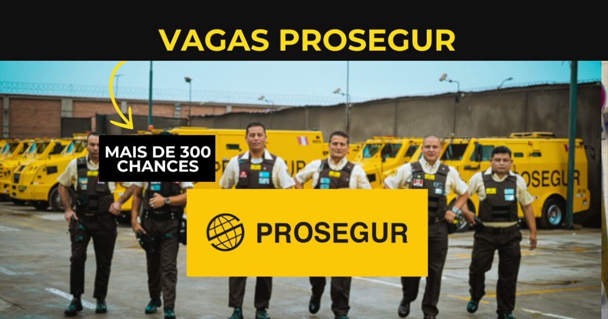 Prosegur abre mais de 300 vagas de emprego em várias áreas. Oportunidades para todos os perfis, com benefícios atrativos!