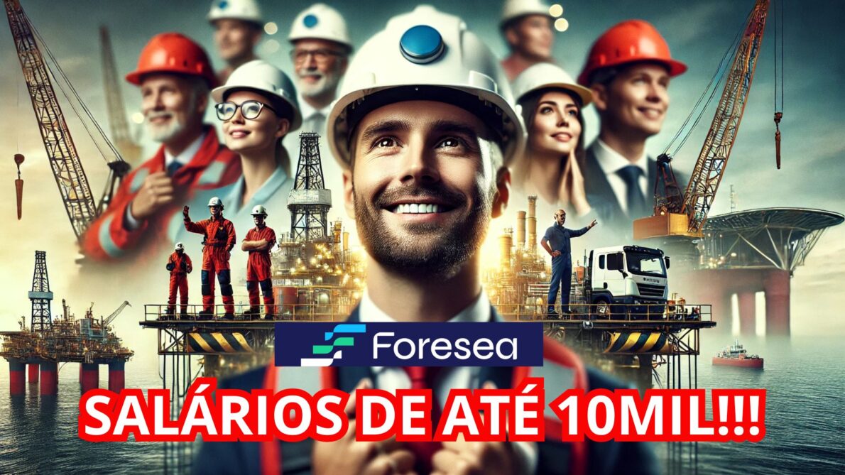 Retrato fotorealista de profissionais offshore entusiasmados com uma excelente oportunidade de emprego.