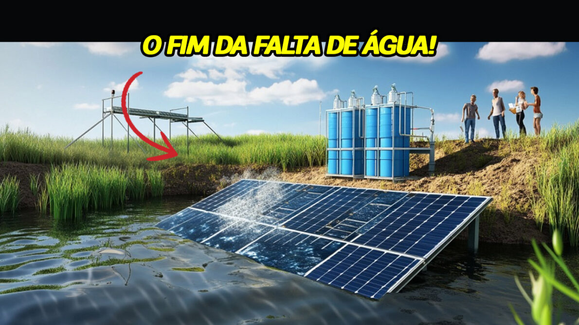 Invenção do MIT transforma água salgada em potável usando luz solar, prometendo resolver escassez para três mil pessoas diariamente. (Imagem: Reprodução/Canva)