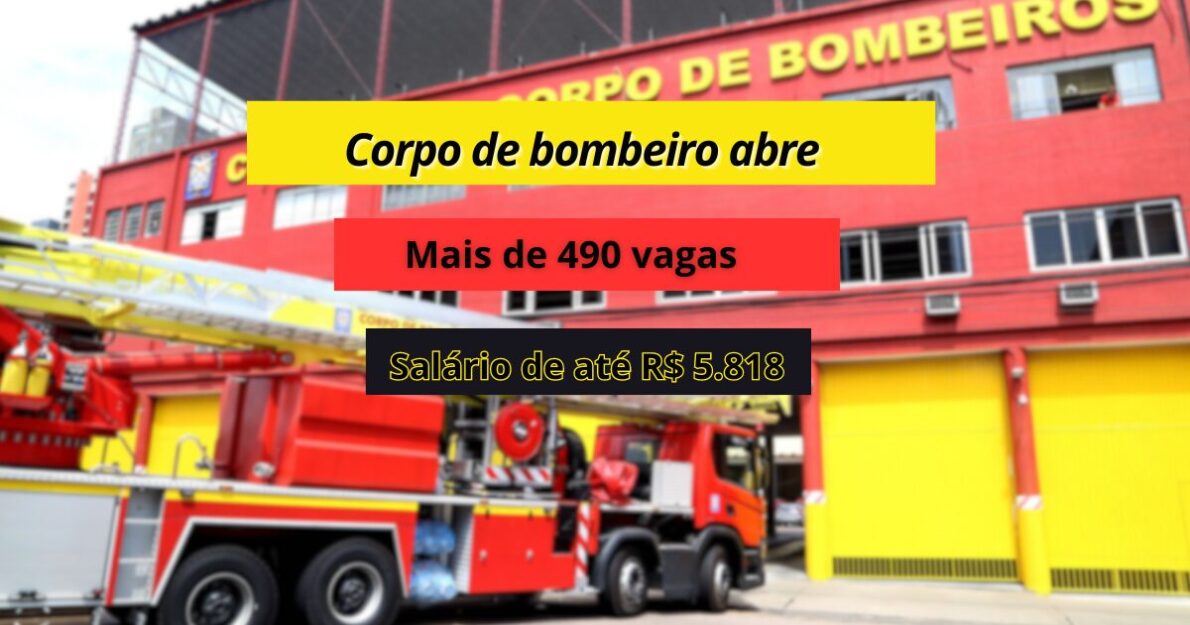 O Corpo de Bombeiros do Maranhão abrirá 500 vagas com salários até R$ 5.818. Prepare-se e garanta sua chance em 2025! (Imagem: Reprodução/Canva)