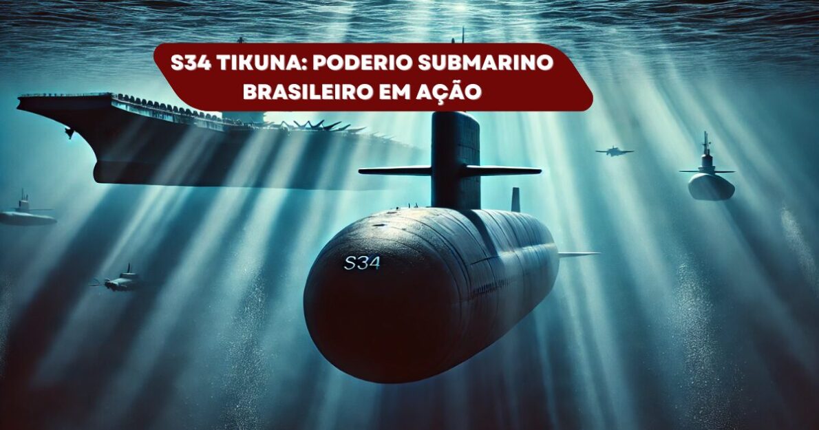 O submarino S34 Tikuna da Marinha do Brasil desafiou os EUA em 2010, simulando ataques a porta-aviões nucleares em um exercício militar. (Imagem: Reprodução/Canva)