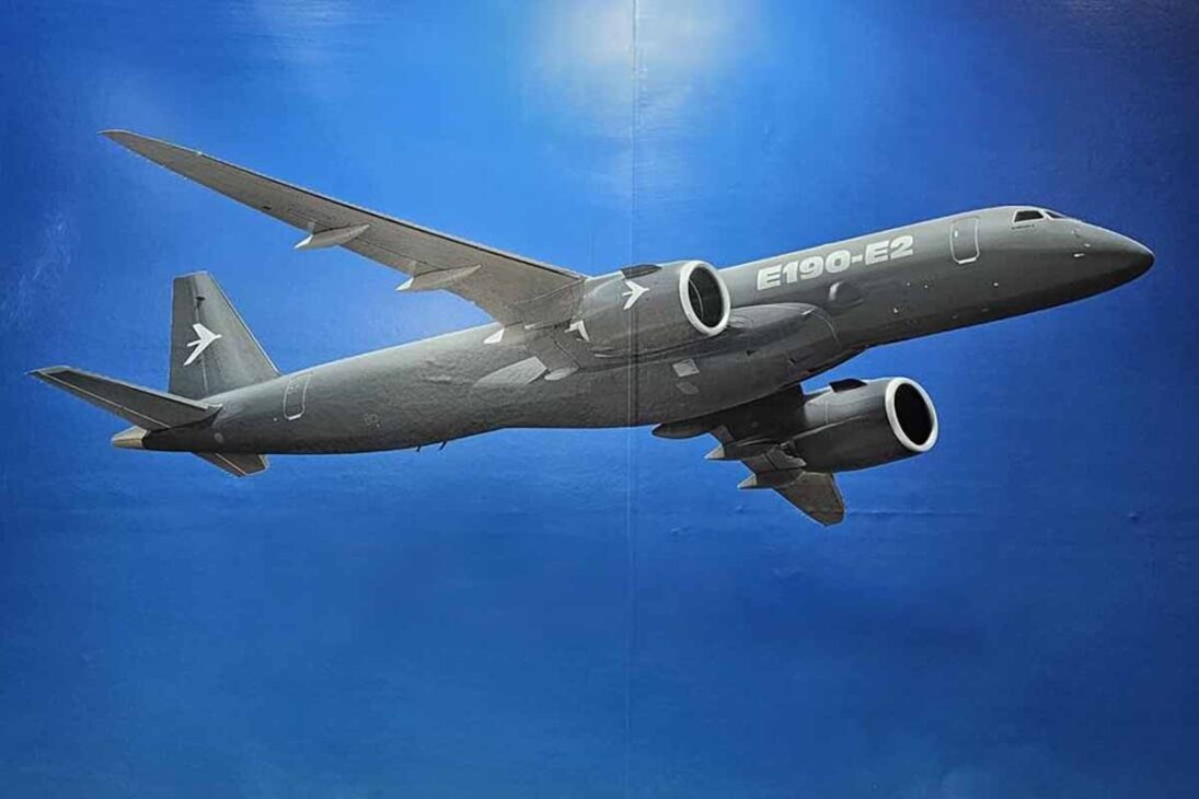 Embraer surpreende o setor militar ao revelar discretamente o E190-E2 adaptado para missões especiais de alta performance. (Imagem/ divulgação)