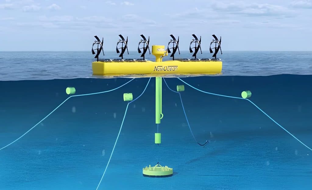 Inovação surpreendente: Empresa sueca NoviOcean cria plataforma flutuante que gera energia limpa 24 horas por dia, combinando energia solar, eólica e das ondas em um único sistema! 