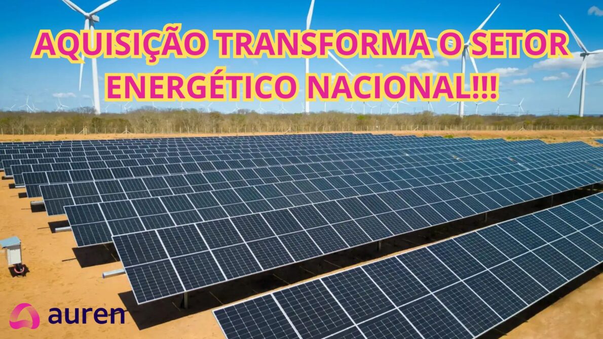 Painel solar e turbinas eólicas em parque de energia renovável