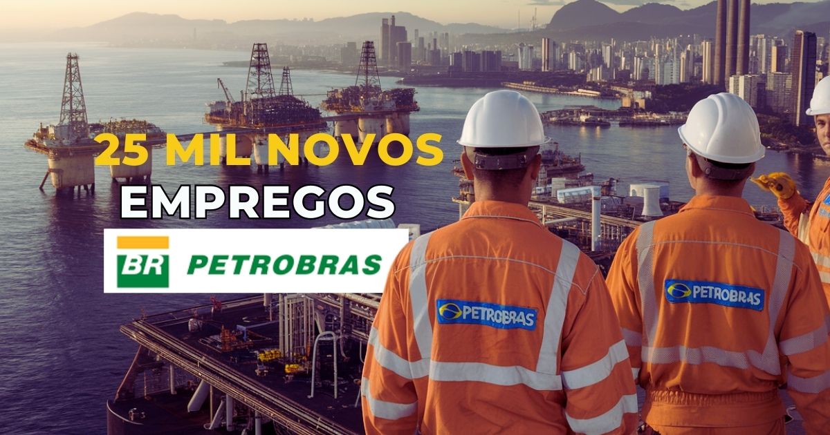 Petrobras investe 22 bilhões na Bacia de Campos, em Macaé, para gerar 25 mil empregos, incluindo vagas para trabalhadores sem experiência. (Imagem: ilustração/ IA)