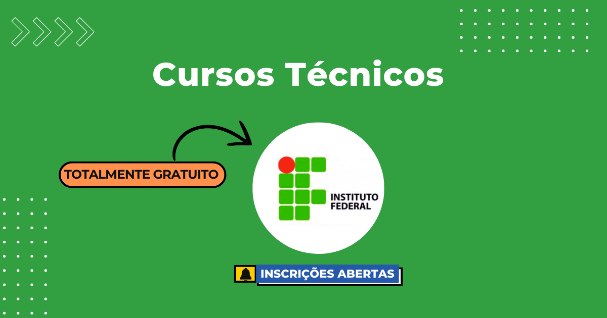 IFS abre 1.230 vagas gratuitas em cursos técnicos com ensino médio integrado. Inscrições até 31/12. Sorteio público em janeiro de 2025!