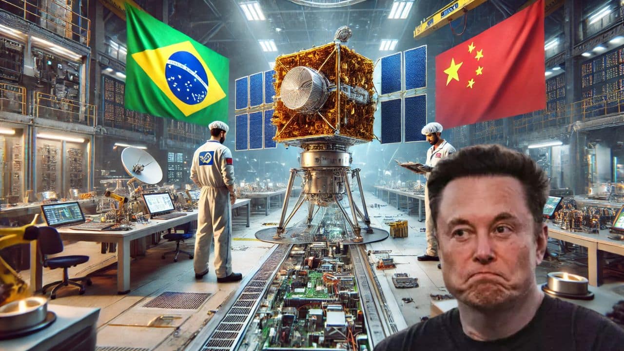 Brasil e China discutem acordo para internet via satélite, visando reduzir a dependência da Starlink, após crises entre Musk e autoridades brasileiras